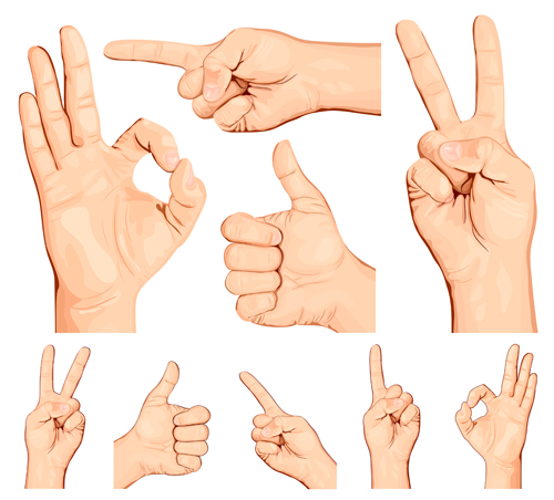 Man hand gestures vector design 04 man hand gestures   