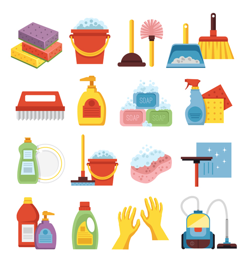 Various cleaning tools vector huge collection 07 Various tools huge collection cleaning   