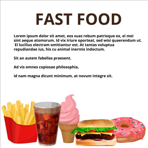 Fashion fast food poster vector template 05 poster food fast fashion   