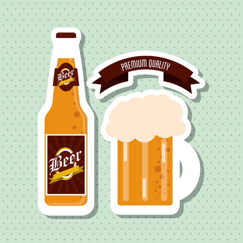 Vintage beer sticker vectors set 15 vintage sticker beer   