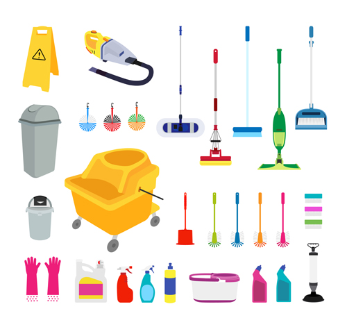 Various cleaning tools vector huge collection 05 Various tools huge collection cleaning   
