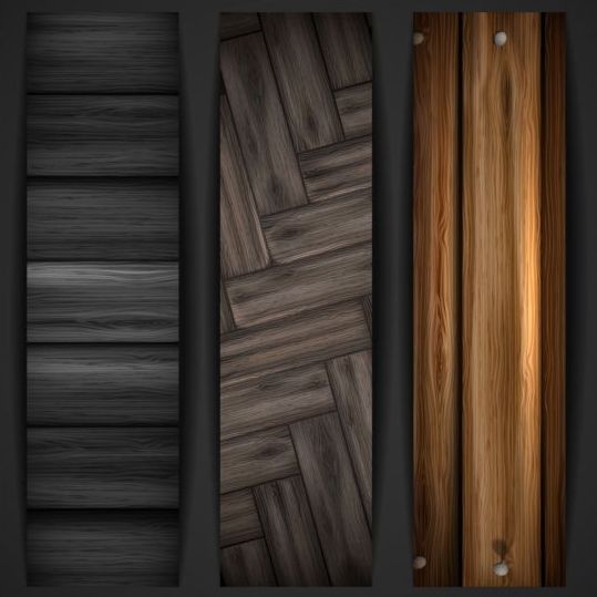Woodboard texture banners vector set 01 Woodboard texture banners   