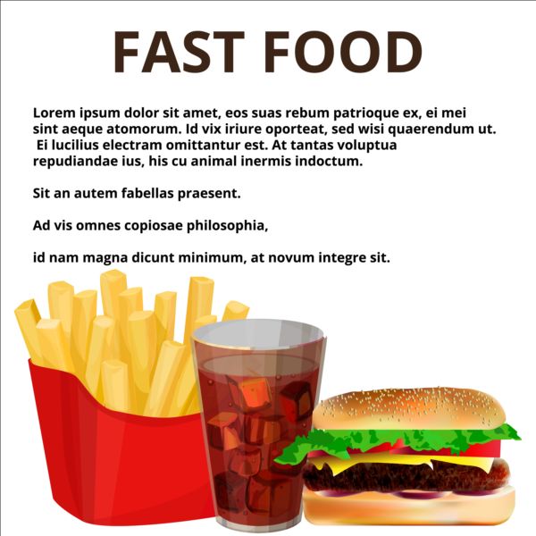 Fashion fast food poster vector template 03 poster food fast fashion   