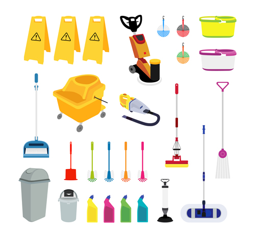 Various cleaning tools vector huge collection 04 Various tools huge collection cleaning   
