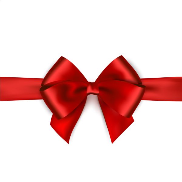 Shiny red ribbon bows vector set 01 shiny ribbon red bows   