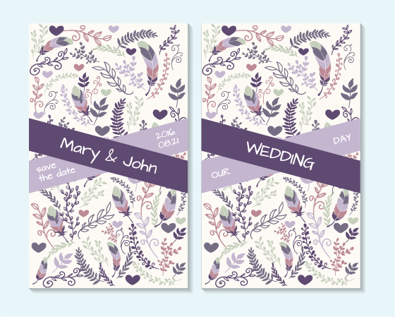 Simple wedding invitation floral card vector 06 wedding simple invitation floral card   