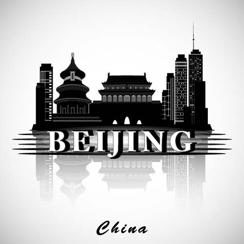 Beijing city background vector city Beijing background   