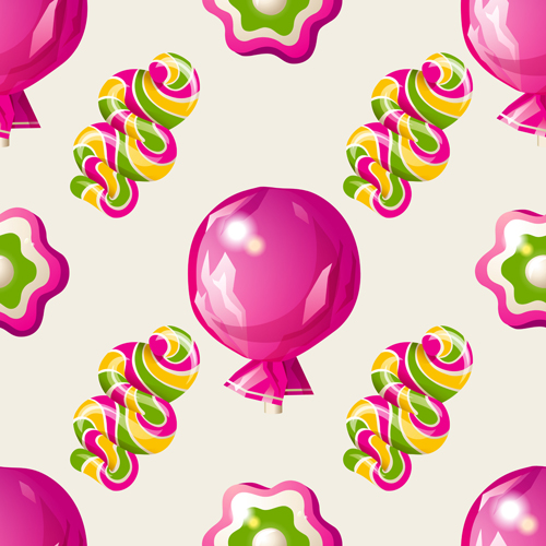 Sweet candies vector seamless pattern 04 sweet seamless pattern candies   