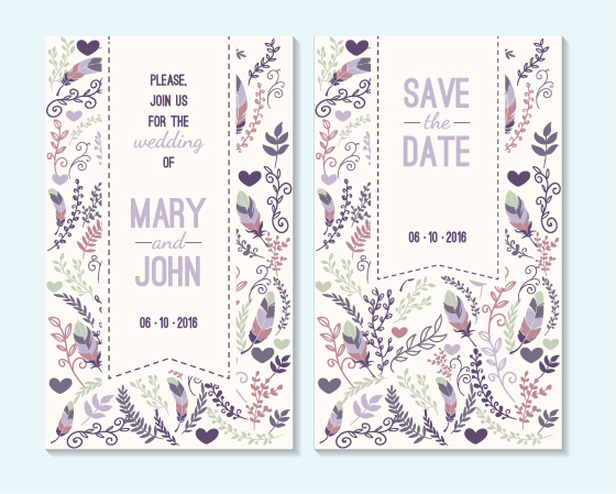 Simple wedding invitation floral card vector 05 wedding simple invitation floral card   