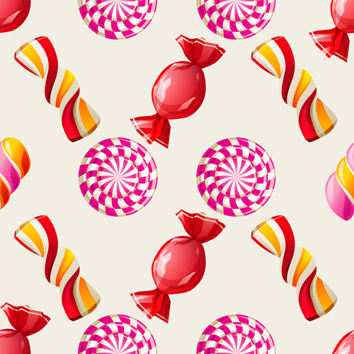 Sweet candies vector seamless pattern 03 sweet seamless pattern candies   