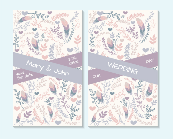 Simple wedding invitation floral card vector 02 wedding simple invitation floral card   