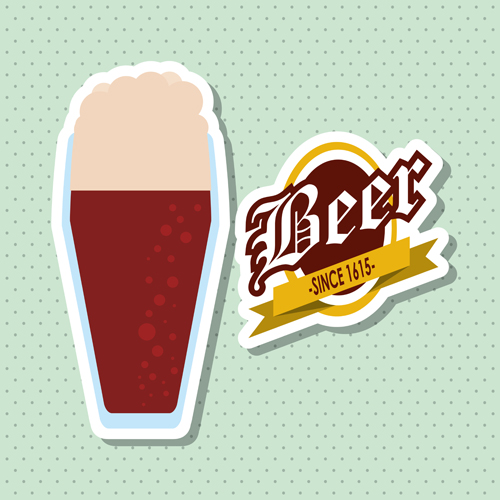 Vintage beer sticker vectors set 09 vintage sticker beer   