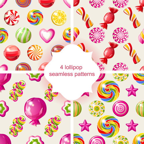 Sweet candies vector seamless pattern 01 sweet seamless pattern candies   