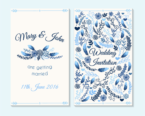 Simple wedding invitation floral card vector 01 wedding simple invitation floral card   