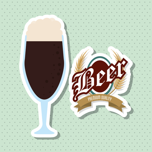 Vintage beer sticker vectors set 08 vintage sticker beer   