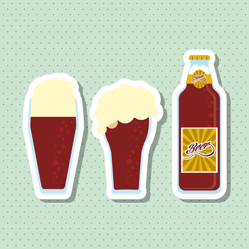 Vintage beer sticker vectors set 07 vintage sticker beer   