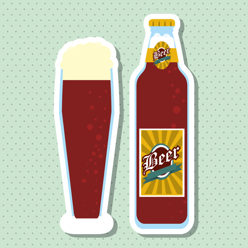 Vintage beer sticker vectors set 16 vintage sticker beer   
