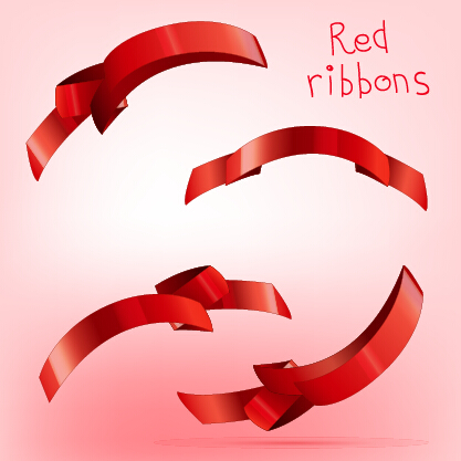 Beautiful red ribbon set 09 ribbon beautiful   