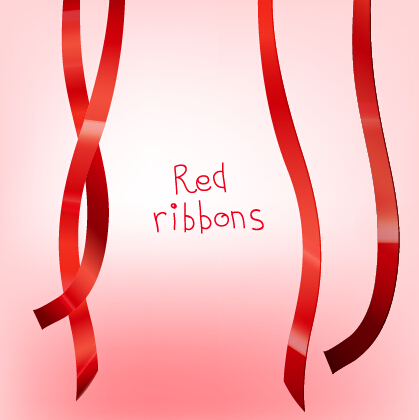 Beautiful red ribbon set 08 ribbon beautiful   