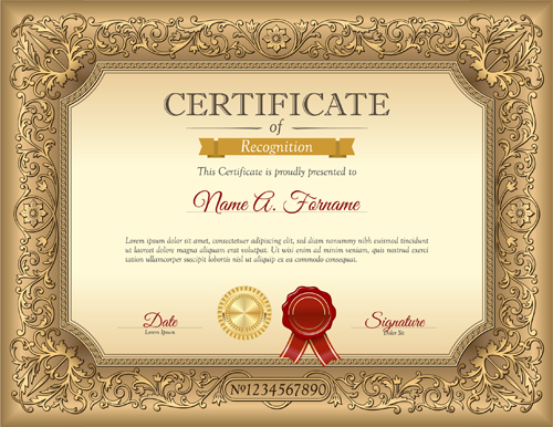 Luxury golden certificate template vector template luxury golden certificate   