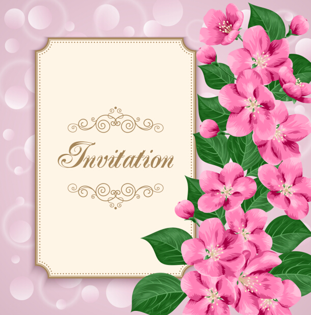 Vintage floral invitation card template 02 vintage invitation floral card   