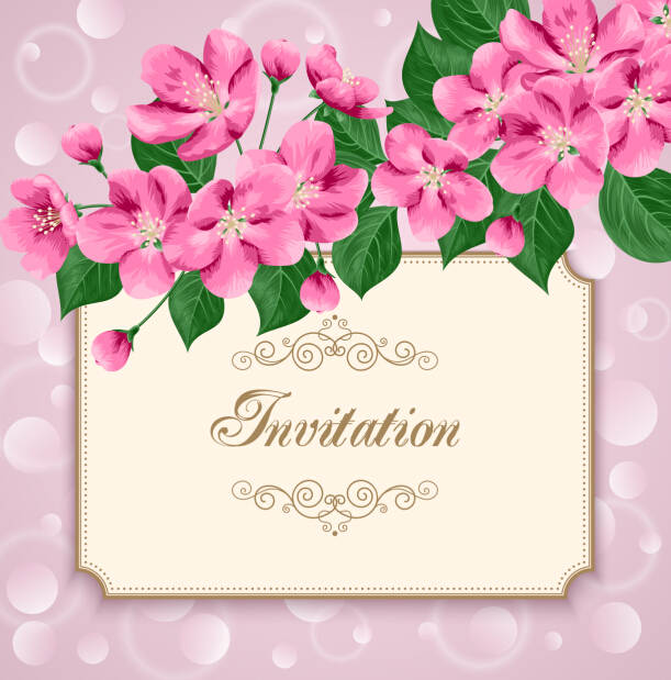 Vintage floral invitation card template 01 vintage invitation floral card   