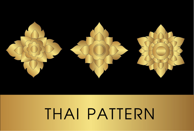 Golden thai ornaments art vector material 04 thai ornaments golden   