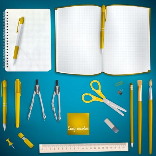 School supplies with colored background 06 supplies school colored background   