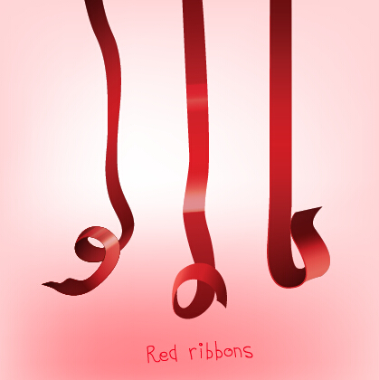 Beautiful red ribbon set 04 ribbon beautiful   