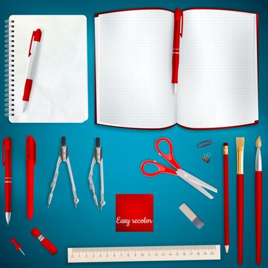 School supplies with colored background 05 supplies school colored background   