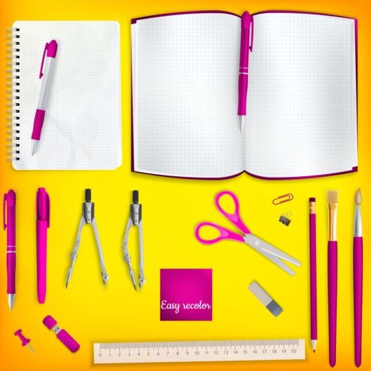 School supplies with colored background 04 supplies school colored background   