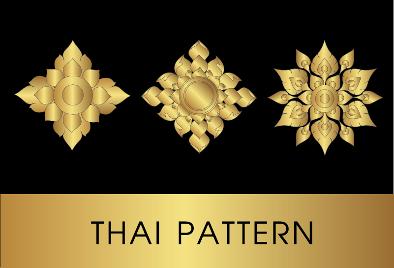 Golden thai ornaments art vector material 01 thai ornaments golden   