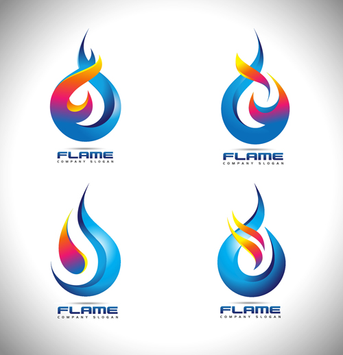 Abstract fire logos vector 02 logos fire abstract   