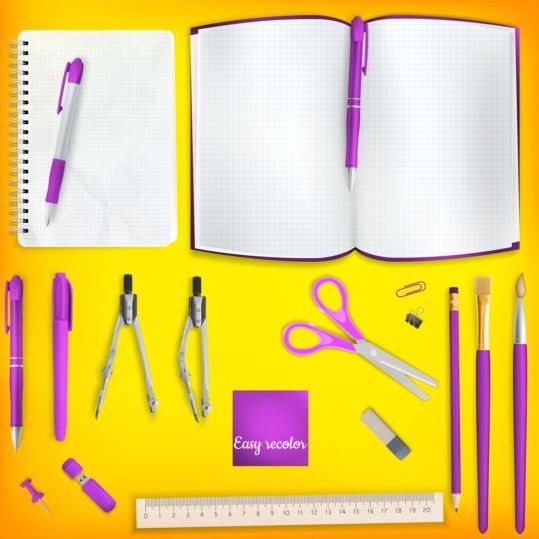 School supplies with colored background 02 supplies school colored background   