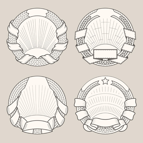 Blank laurel wreath labels vintage vector 04 vintage laurel wreath laurel labels blank   