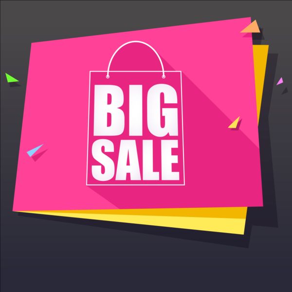 Big sale background with paper vector 01 sale paper big background   