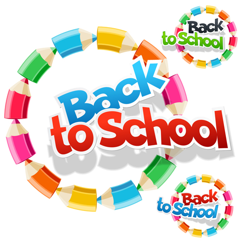 Back to school fashion vector material 02 school material fashion back   