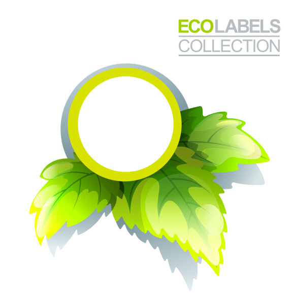 Eco labels with green leaves vector 06 leaves labels green eco   