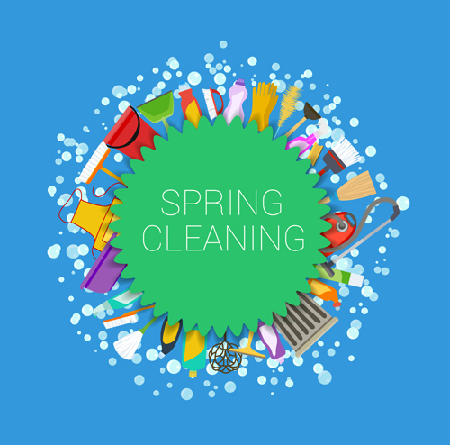 Creative spring cleaning vector background 08 spring creative cleaning background   