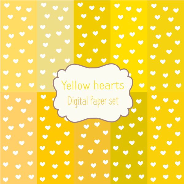 Heart paper and yellow background vector yellow paper heart background   