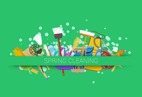 Creative spring cleaning vector background 07 spring creative cleaning background   