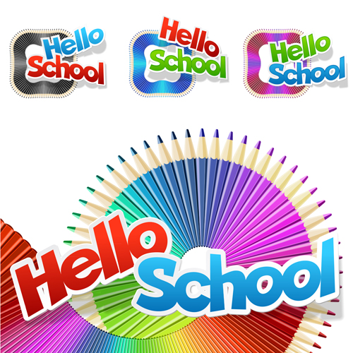 Back to school fashion vector material 01 school material fashion back   