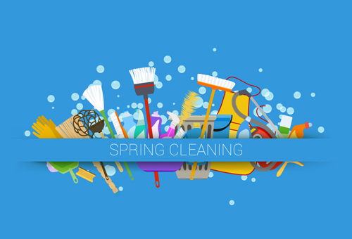 Creative spring cleaning vector background 06 spring creative cleaning background   