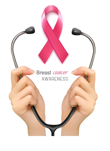 Poster breast cancer awareness with medical background vector poster medical cancer breast background awareness   