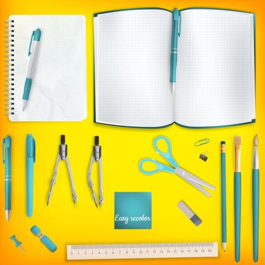 School supplies with colored background 08 supplies school colored background   