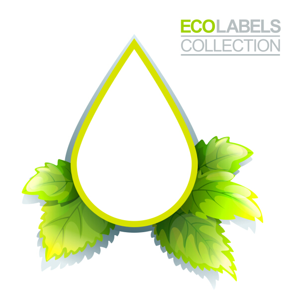 Eco labels with green leaves vector 03 leaves labels green eco   