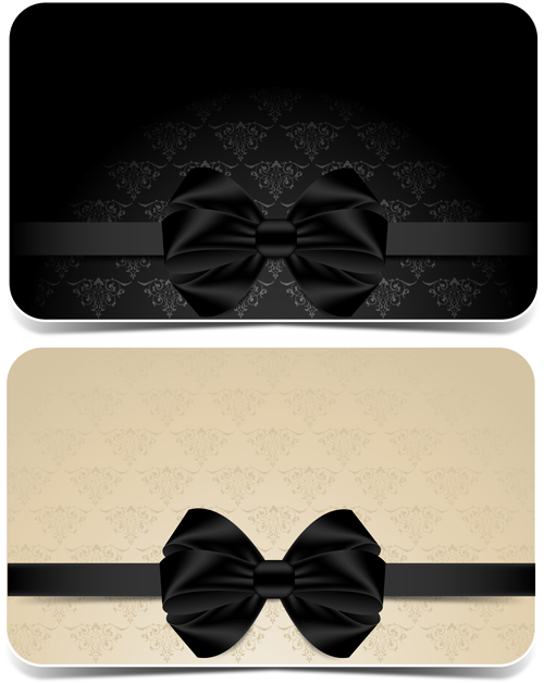 Beautiful bow with VIP invitation card vector 05 vip invitation card bow beautiful   