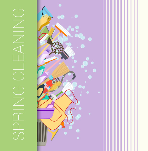 Creative spring cleaning vector background 05 spring creative cleaning background   