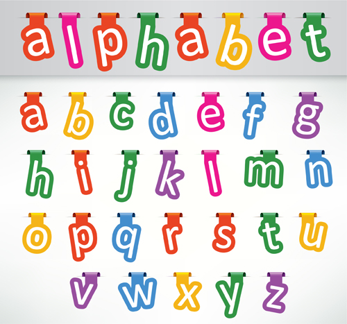 Colored bookmarks with alphabet vector colored bookmarks alphabet   