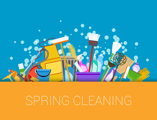 Creative spring cleaning vector background 04 spring creative cleaning background   